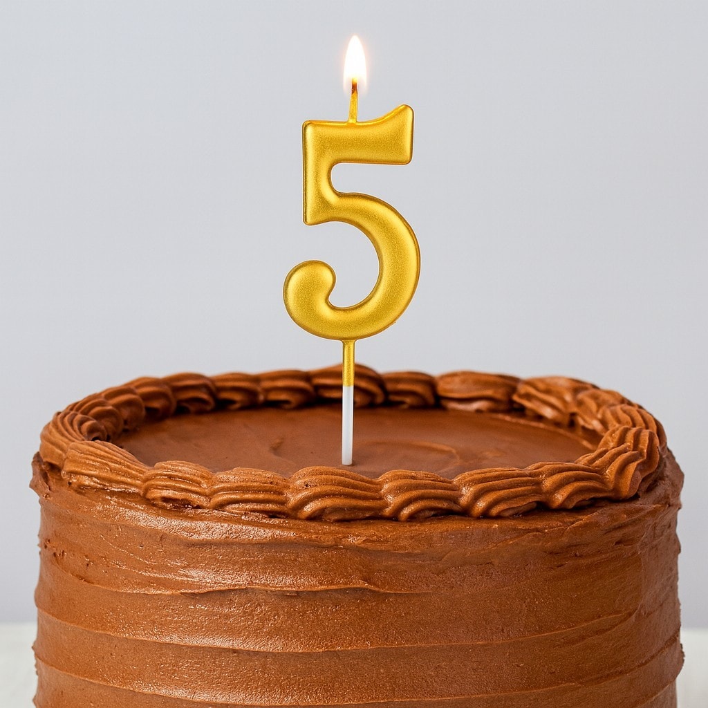 5 Rakam Lüks Gold Mum
