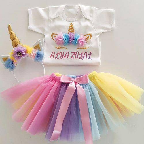 Unicorn Tütü Elbise İsme Özel