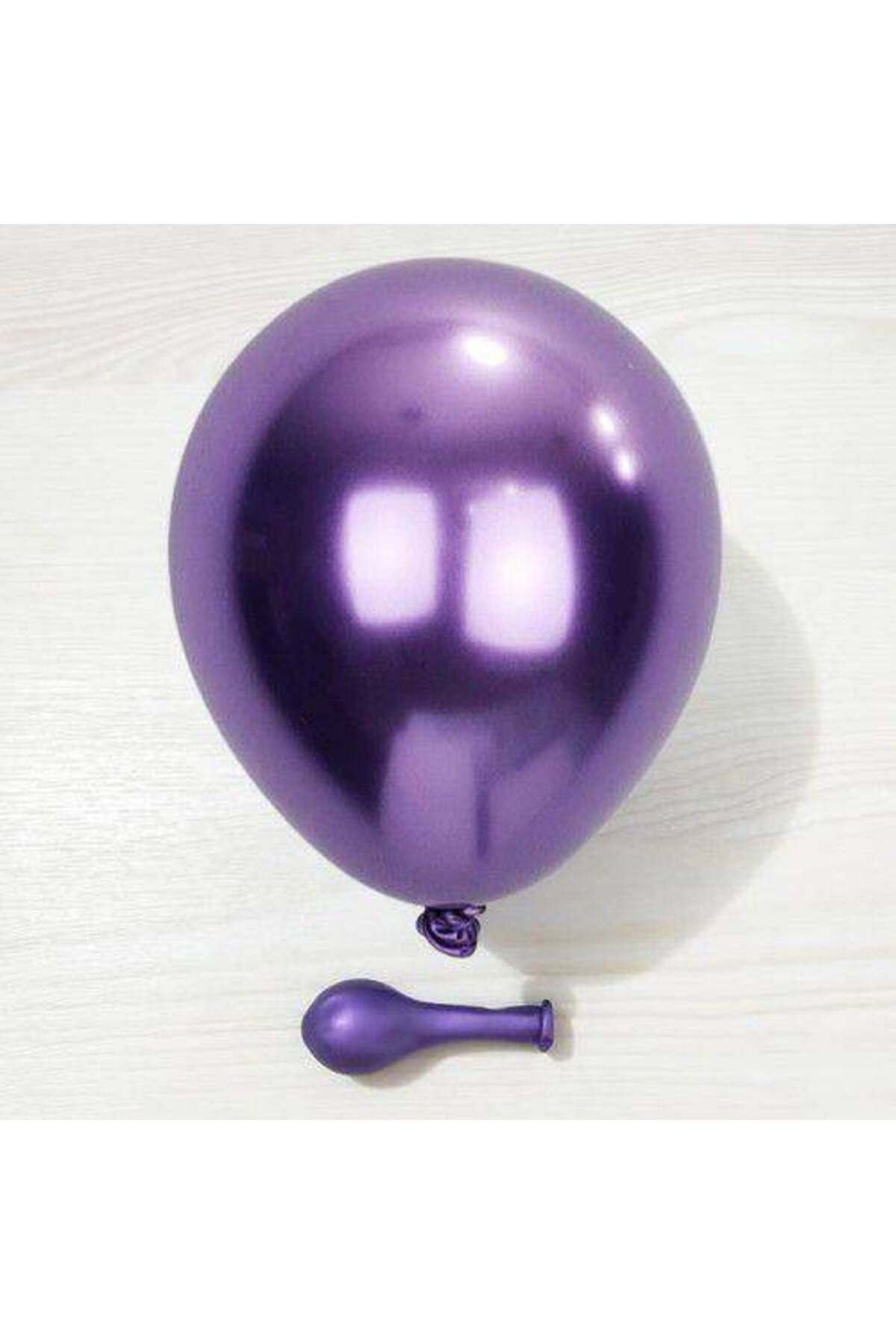 6 Inch Mini Mor Krom Balon 10 Adet