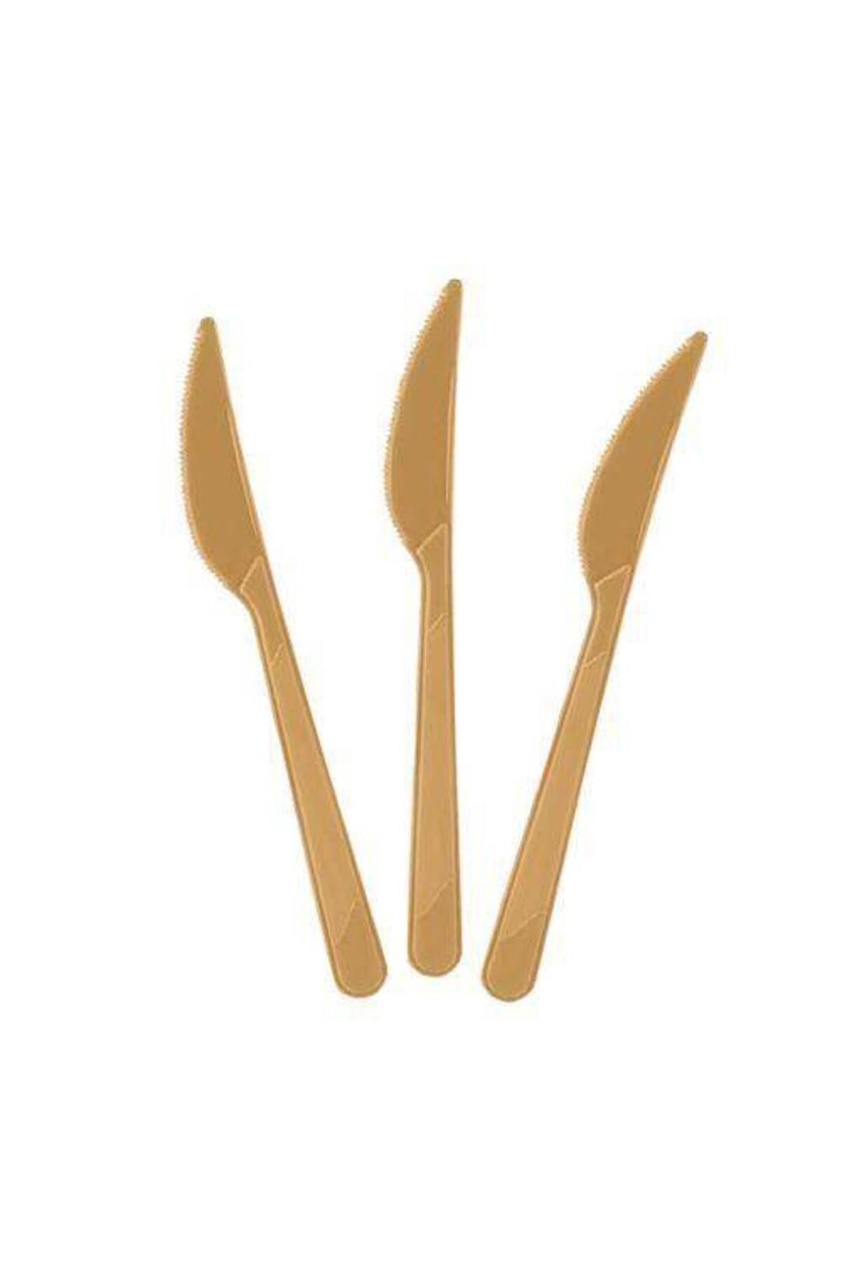 Gold Plastik Bıçak Lüks (25 Adet)