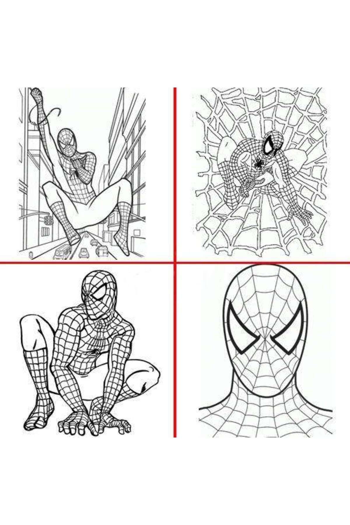 Spiderman Boyama Kitabı Sticker Hediyeli