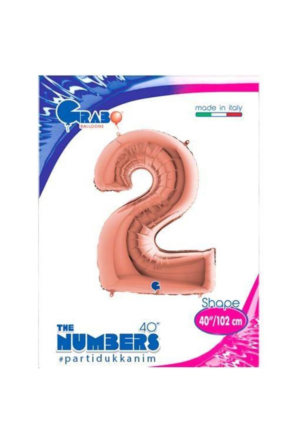 2 Rakam Folyo Balon Rose Gold (100x70 cm)