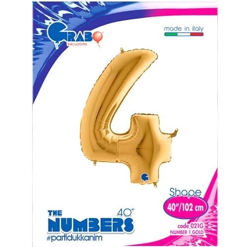 Gold 100 cm 4 Rakam Folyo Balon