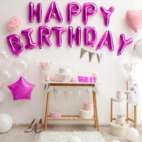 Happy Birthday Pembe Folyo Balon 35 cm