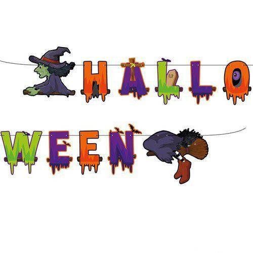 Cadılar Bayramı Halloween Yazısı Cadı Süs 270 cm