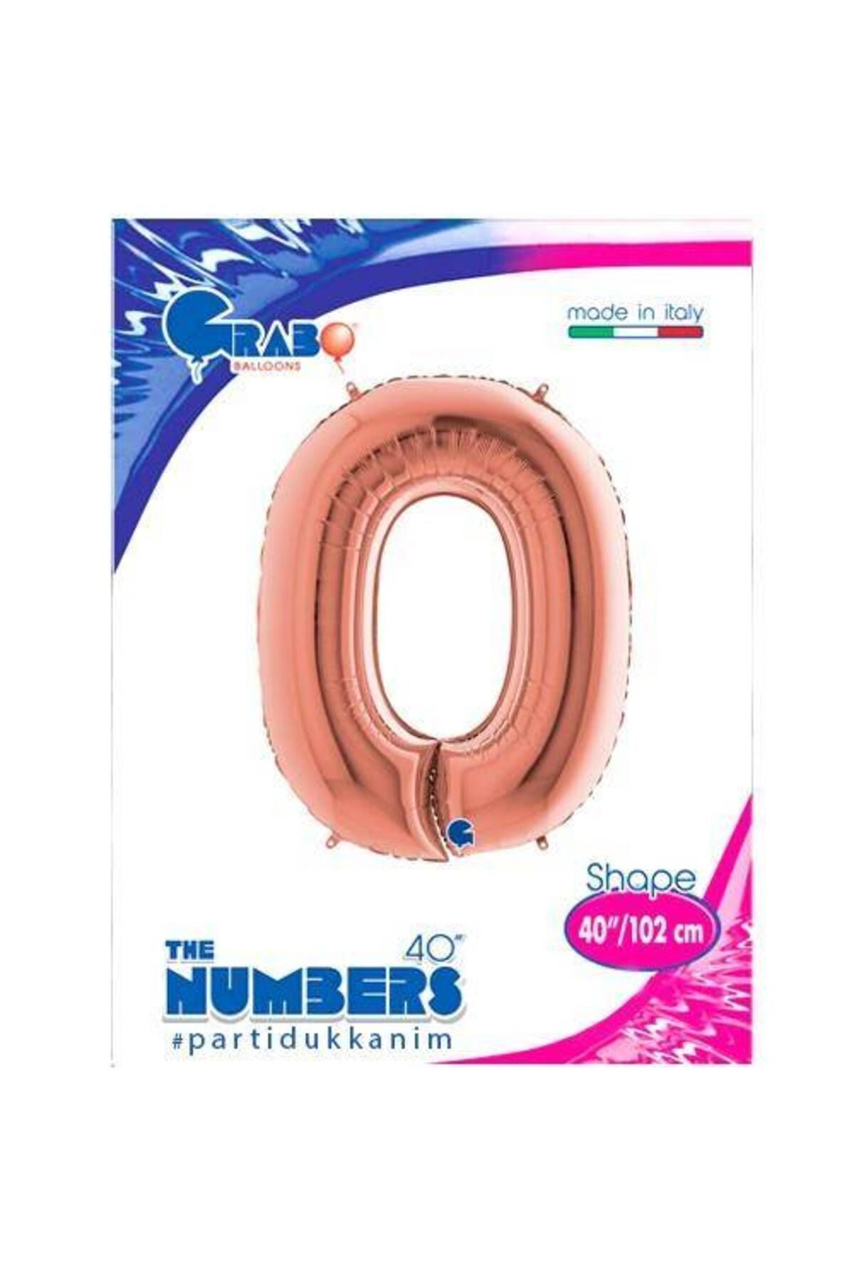 0 Rakam Folyo Balon Rose Gold (100X70 CM)