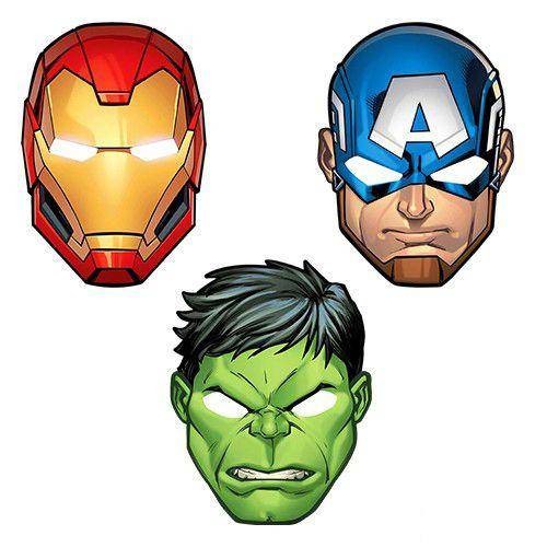 Hulk-Iron man Yenilmezler Kağıt Maske 6 Adet