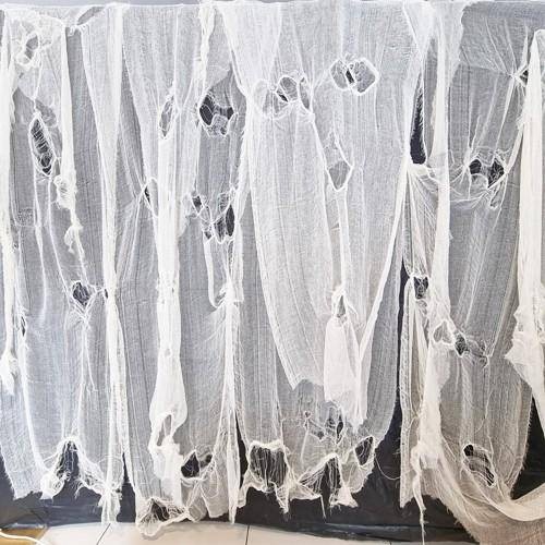 Cadılar Bayramı Halloween Krem Renkli Tül 3 Metre