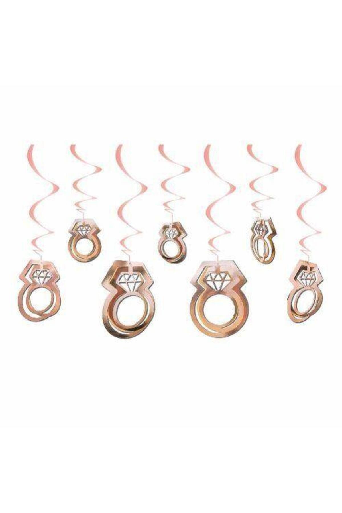 3d Tek Taş Asmalı Tavan Süsü Rose Gold 11 Adet
