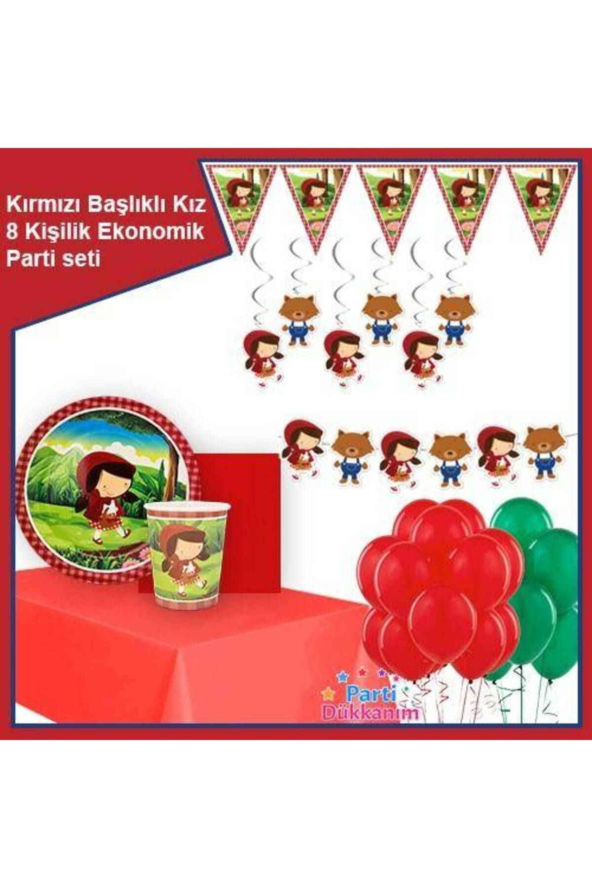 Kırmızı Başlıklı Kız 8 Kişilik Parti Seti