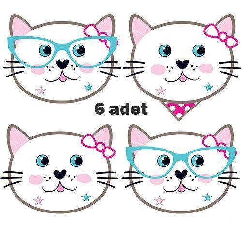 Miss Cat Kağıt Maske 6 Adet