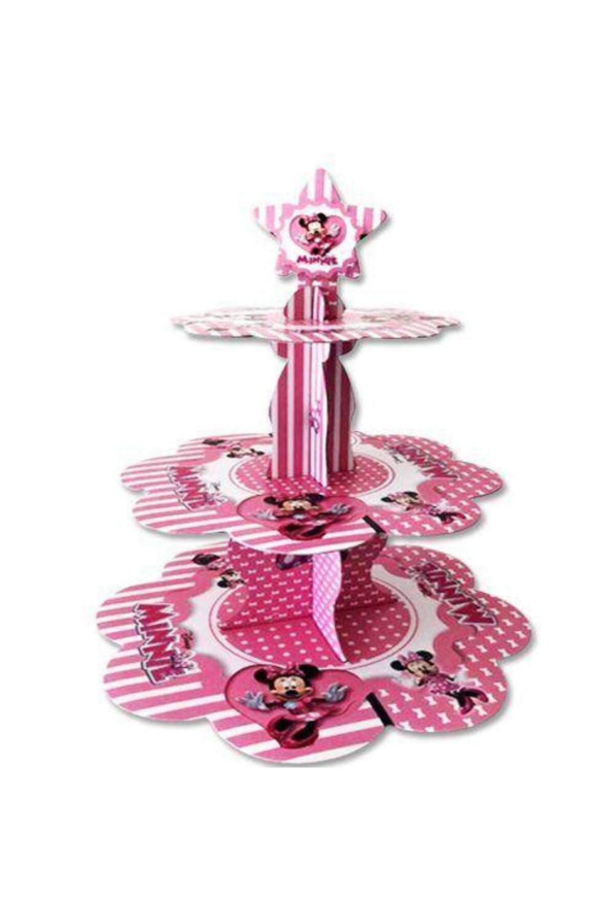 Minnie Mouse 3 Katlı Kek Standı Pembe
