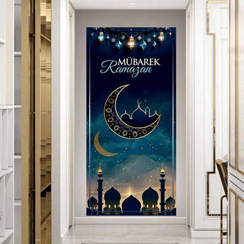 Mübarek Ramazan Mavi Kapı Afişi 100*200 cm