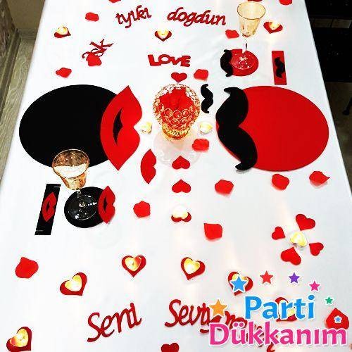 Sevgililer Günü Özel Masa Süsleme Seti