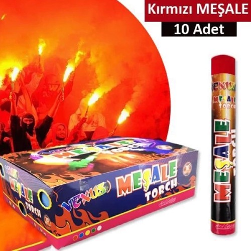 Kırmızı Meşale 10 Adet