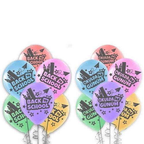 Okulda ilk Günüm & Back To School 10'lu Balon Seti