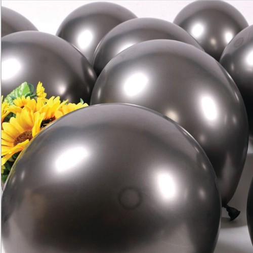 Siyah Krom Balon 5 Adet (30 cm)