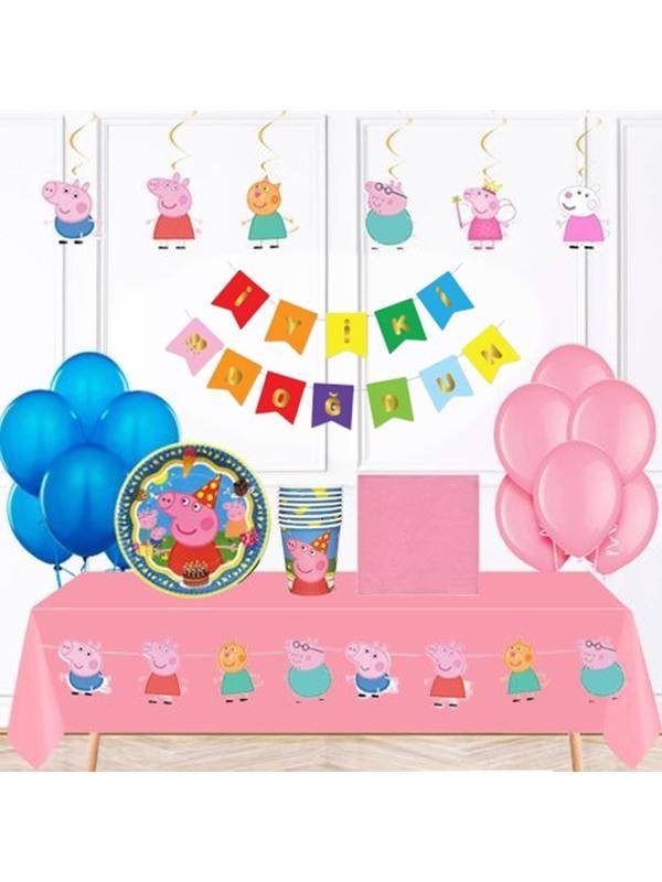 Peppa Pig Doğum Günü Parti Seti 8 Kişilik