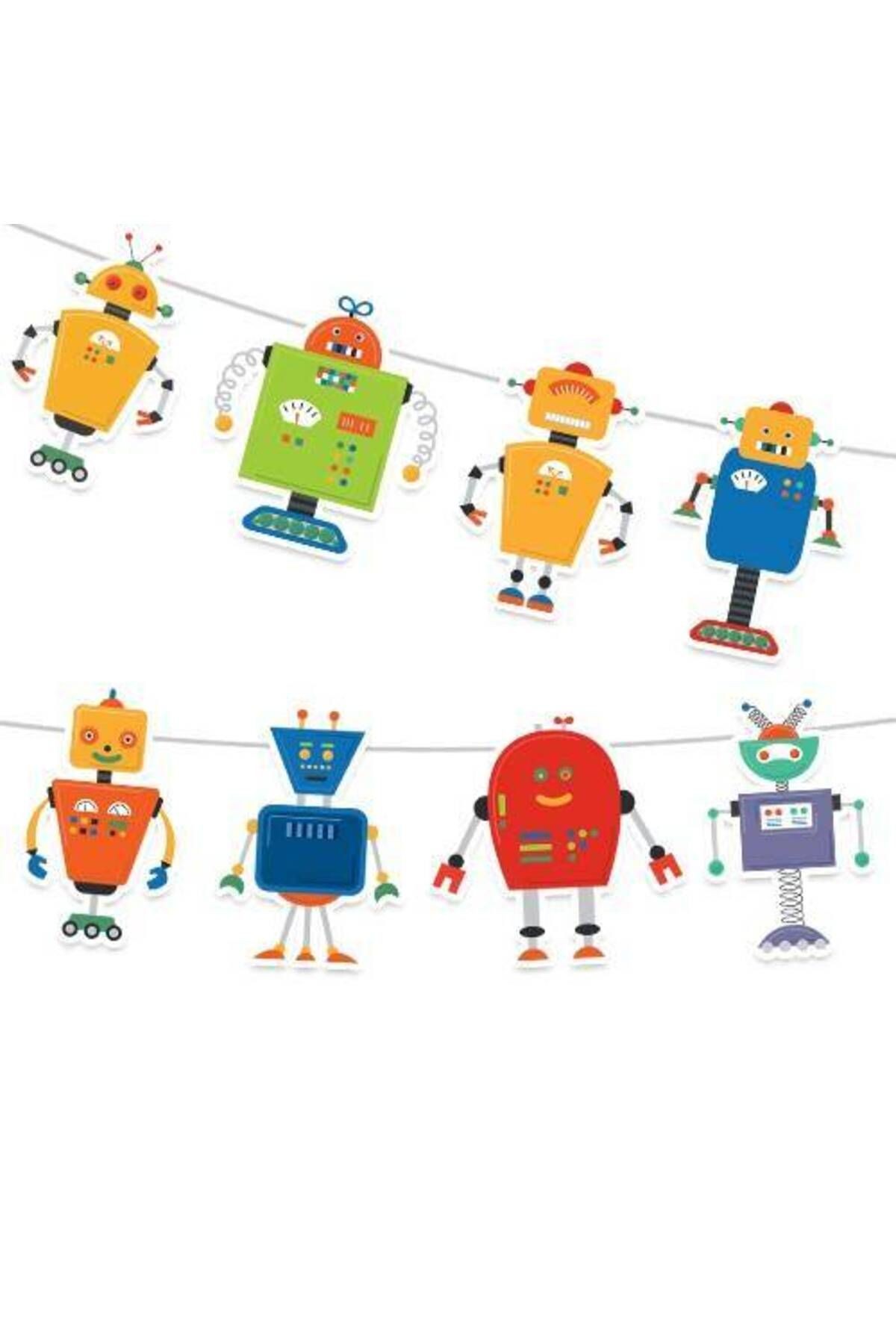 Robot Temalı Dekoratif Banner V1 - 140x18 cm