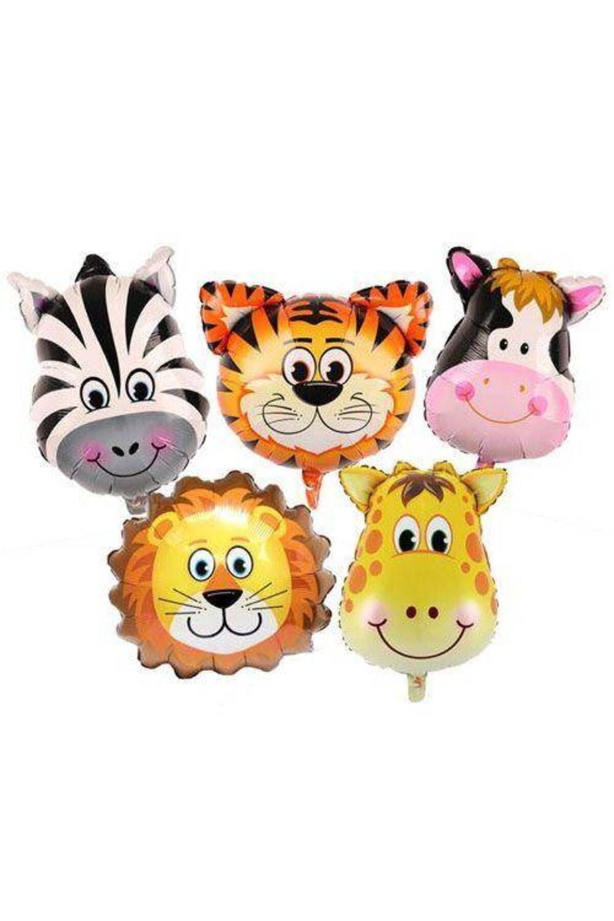 Safari Sevimli Hayvanlar Folyo Balon Seti (55-60 Cm) 5 Adet