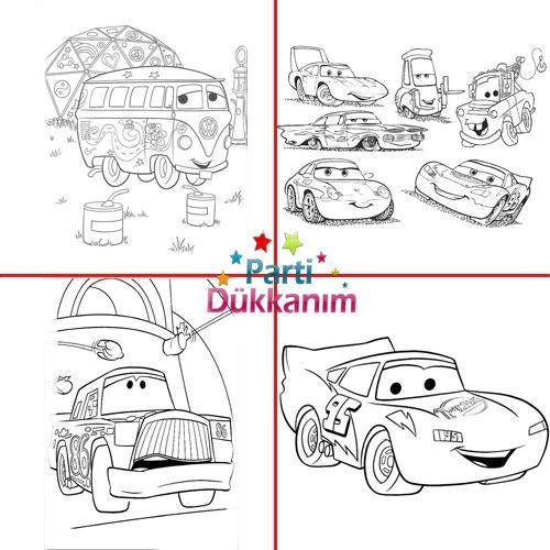 Cars Stickerlı 16 Sayfa Boyama Kitabı