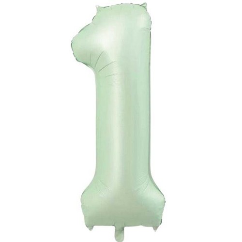 Retro Yeşil 1 Rakam Folyo Balon 76 cm