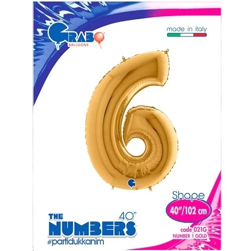 Gold 100 cm 6 Rakam Folyo Balon