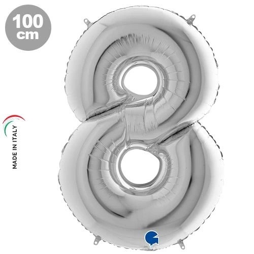 Gümüş 100 cm 8 Rakam Folyo Balon
