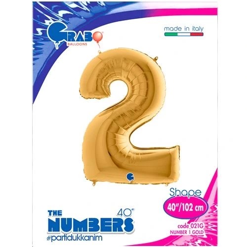 Gold 100 cm 2 Rakam Folyo Balon