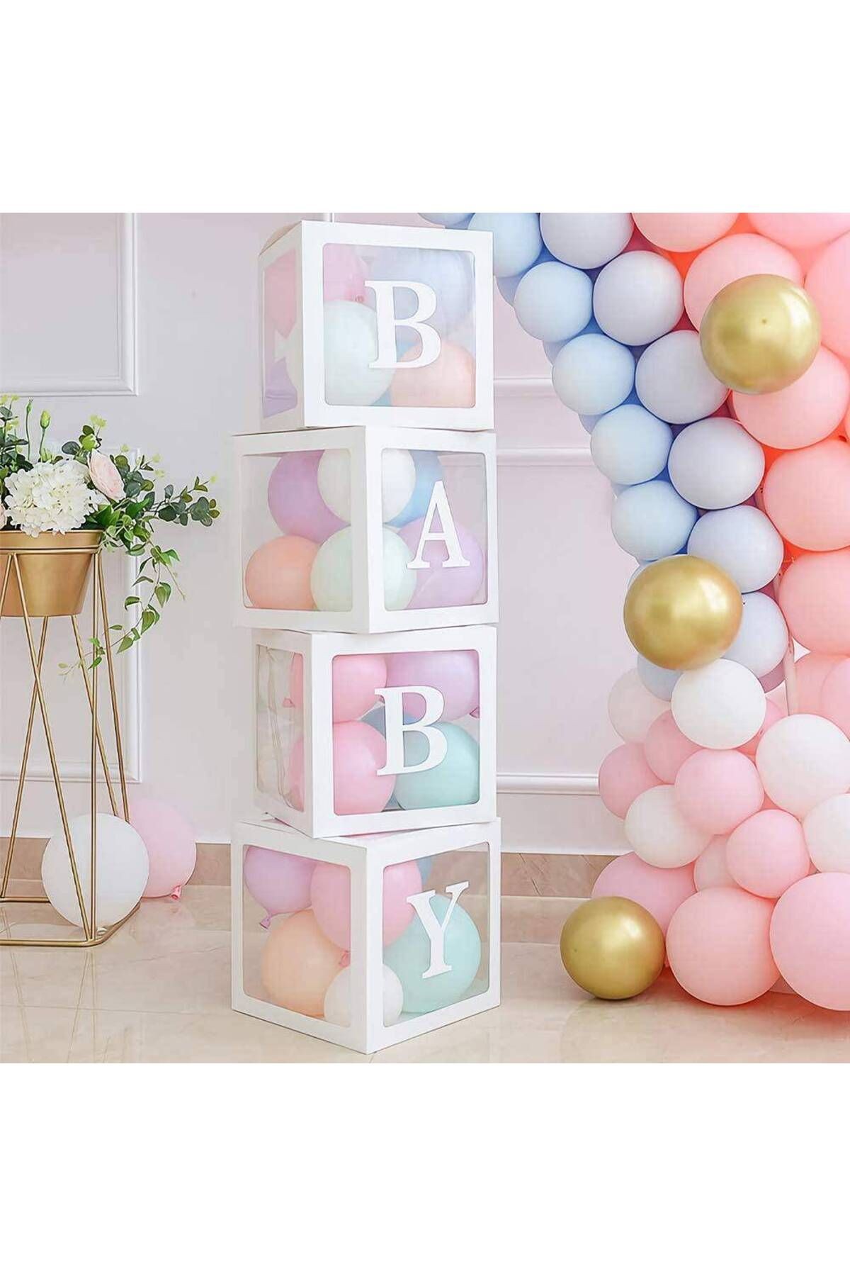 Baby Yazılı Şeffaf Kutu Harf Beyaz 25 Cm