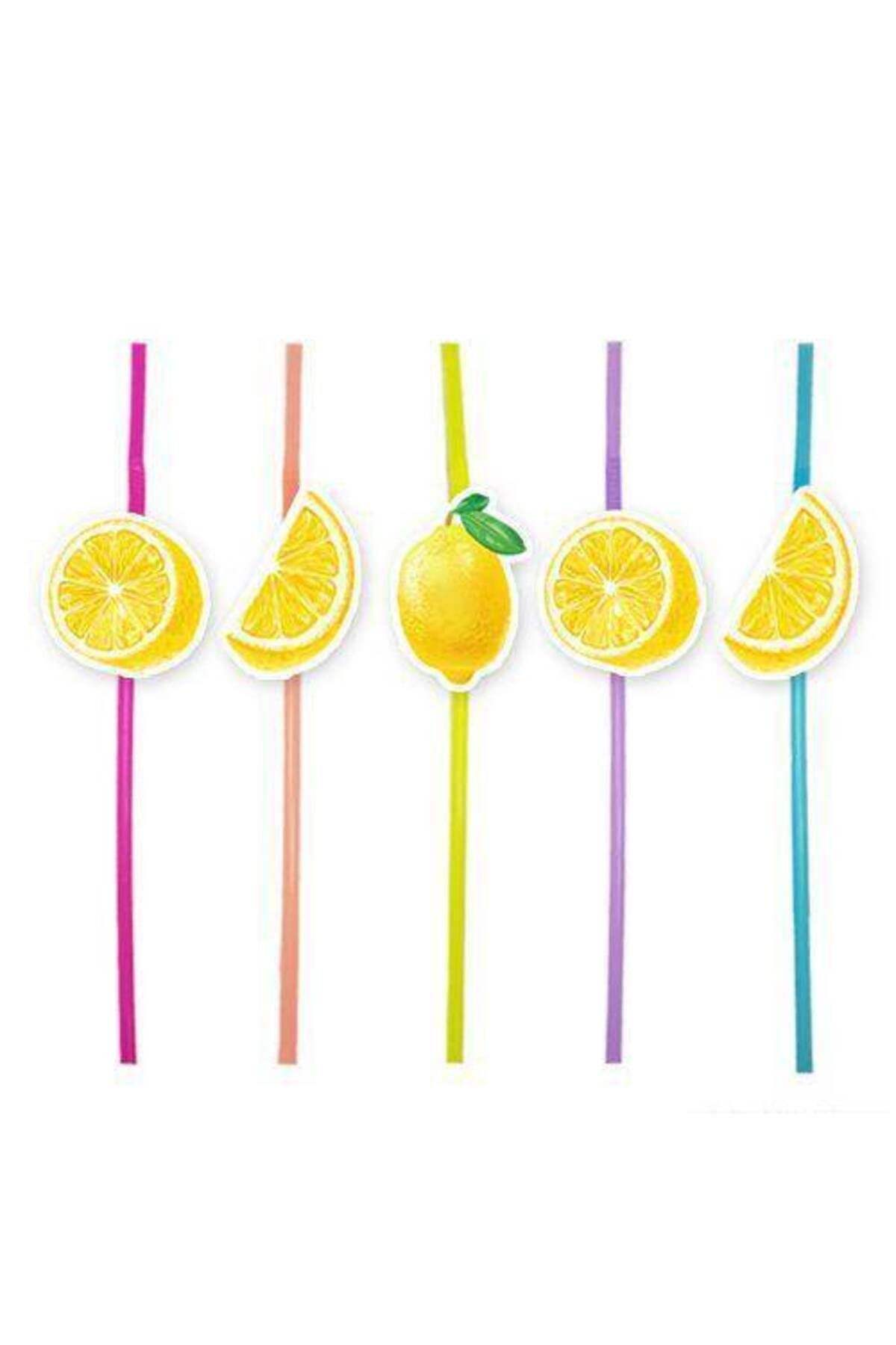 Limon Temalı Artistik Pipet 10 Adet