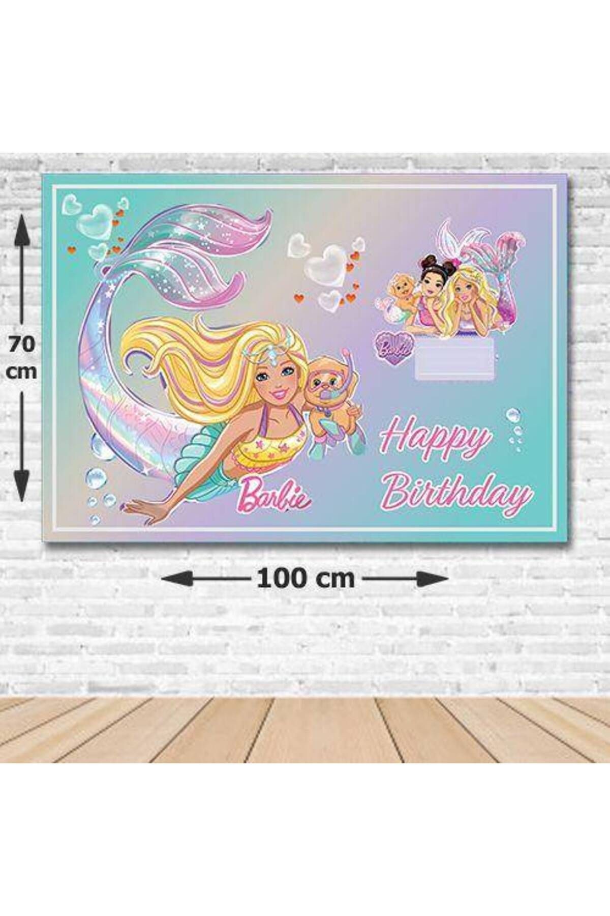 Barbie Deniz Kızı Doğum Günü Afişi Fotosuz 70*100 Cm