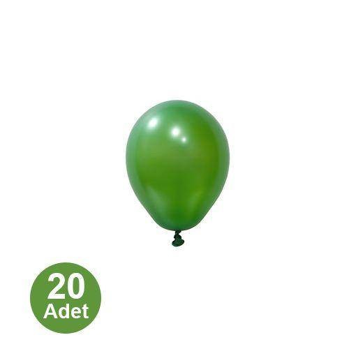5 İnch Mini Yeşil Metalik Balon 20 Adet