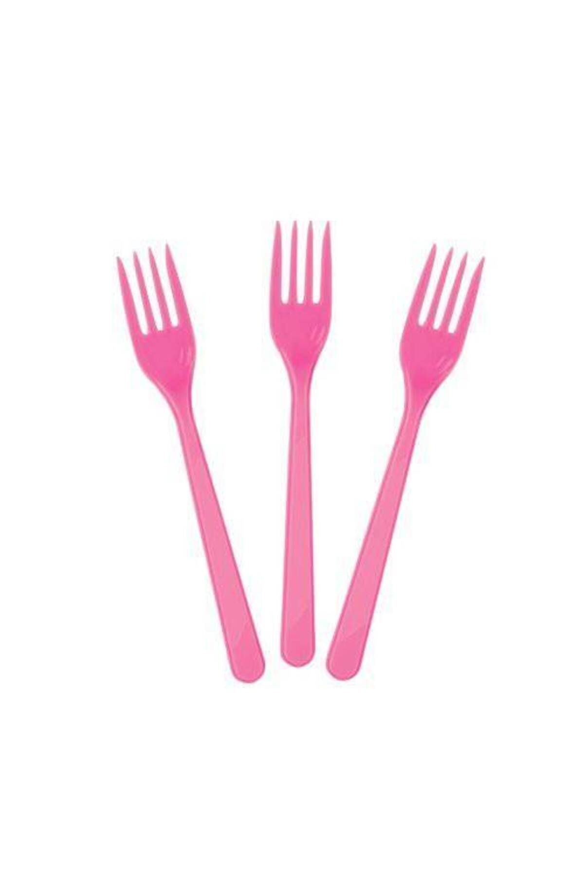 Pembe Plastik Çatal Lüks (25 ADET)