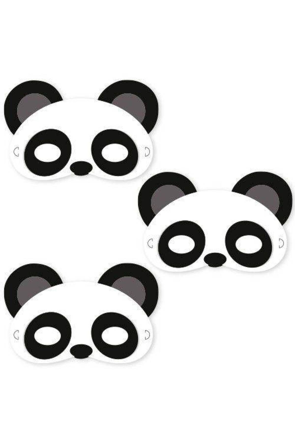6 Adet Panda Kağıt Maske