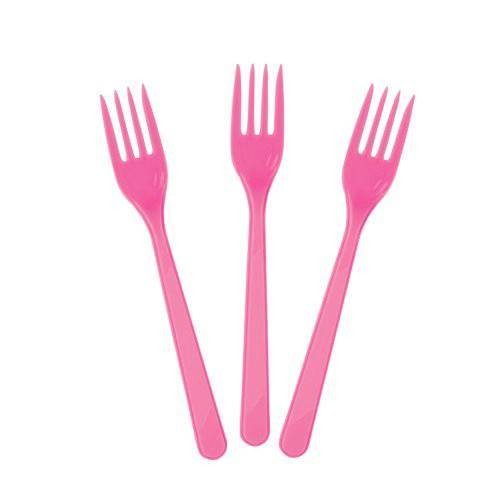 Pembe 25'li Plastik Çatal 