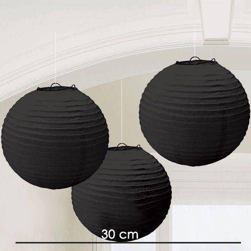Siyah Yuvarlak Fener Süs (30 cm)