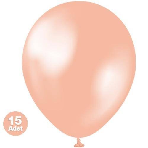 Rose Gold Balon Metalik 15 Adet