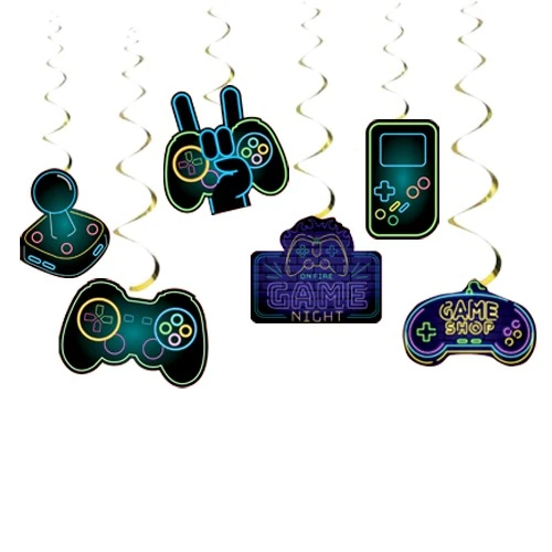 Oyun Temalı Gaming Asma Tavan Süs Seti 6'lı