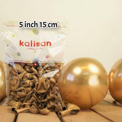 5 İnch Mini Gold Krom Balon 10 Adet