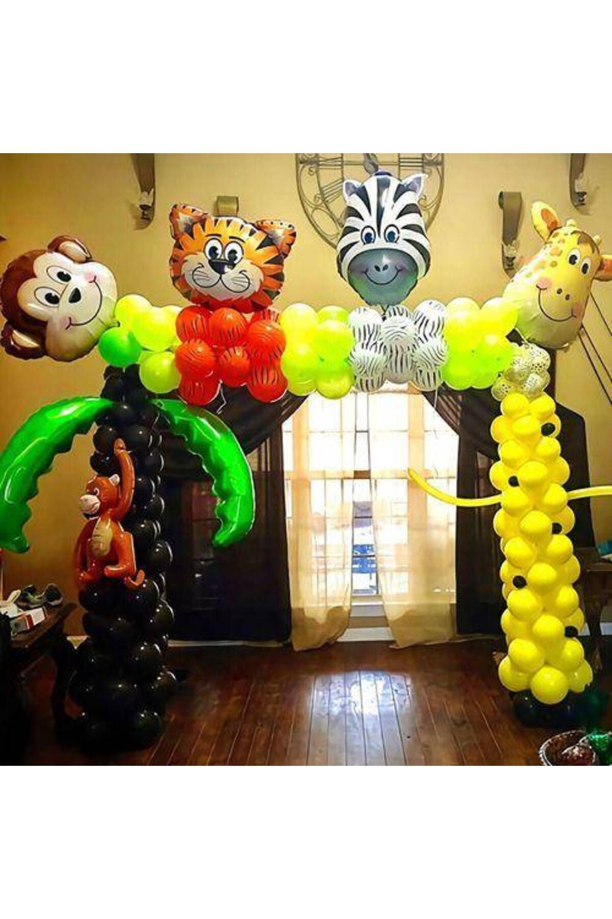 Safari Sevimli Hayvanlar Folyo Balon Seti (55-60 Cm) 5 Adet