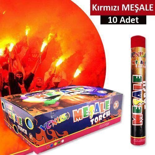 Kırmızı Meşale 10 Adet