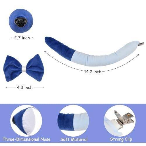Bluey Taç Kuyruk Papyon Burun Set 4 Parça