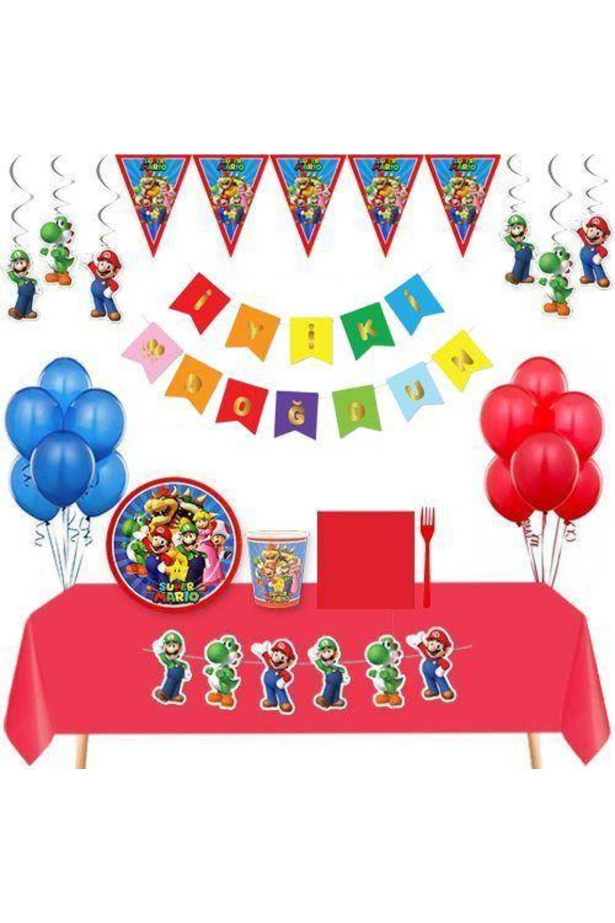 Super Mario 16 Kişilik Full Parti Seti