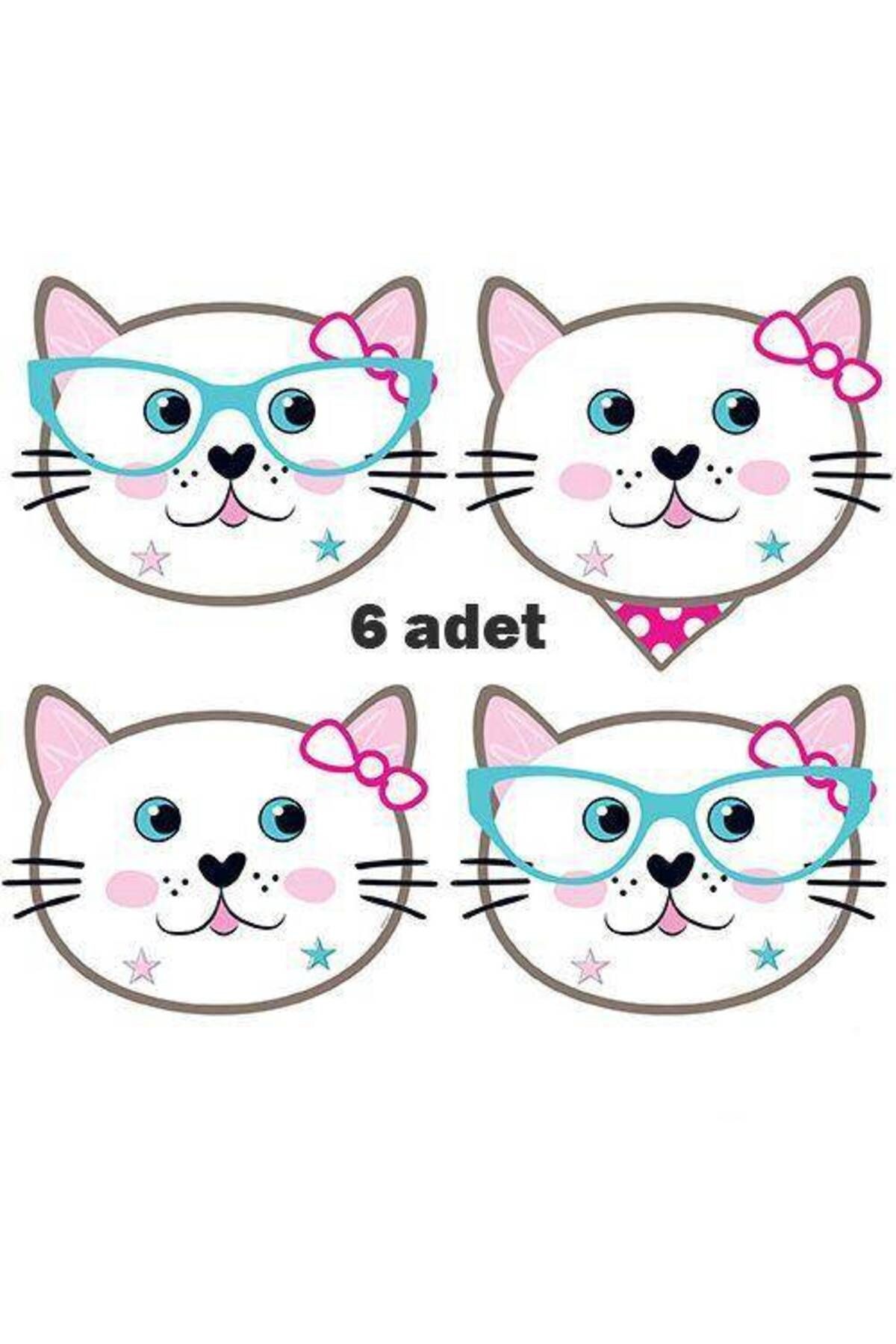 6 Adet Miss Cat Kağıt Maske