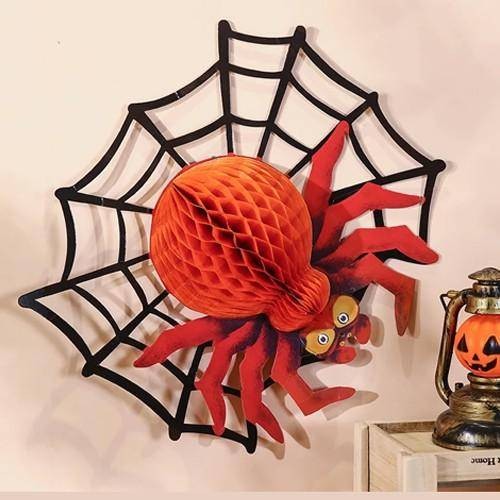 Halloween Örümcek Petek Asma Süs 37*42 cm