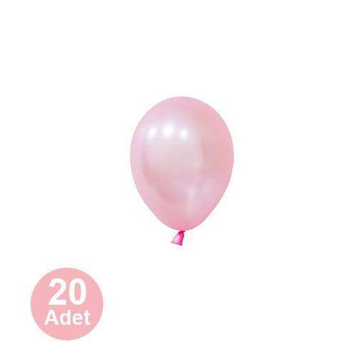 5 İnch Mini Pembe Metalik Balon 20 Adet