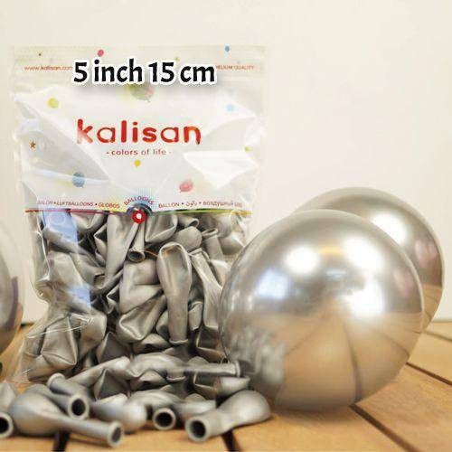 5 İnch Mini Gümüş Krom Balon 10 Adet