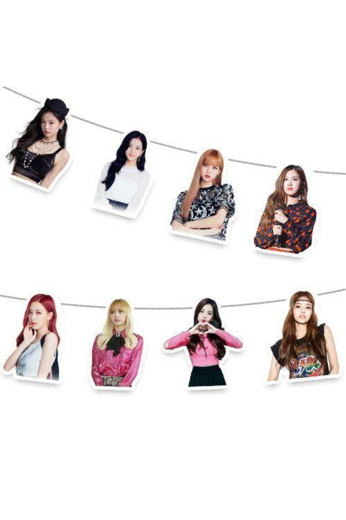 Black Pink Dekoratif Banner - 140x18 cm
