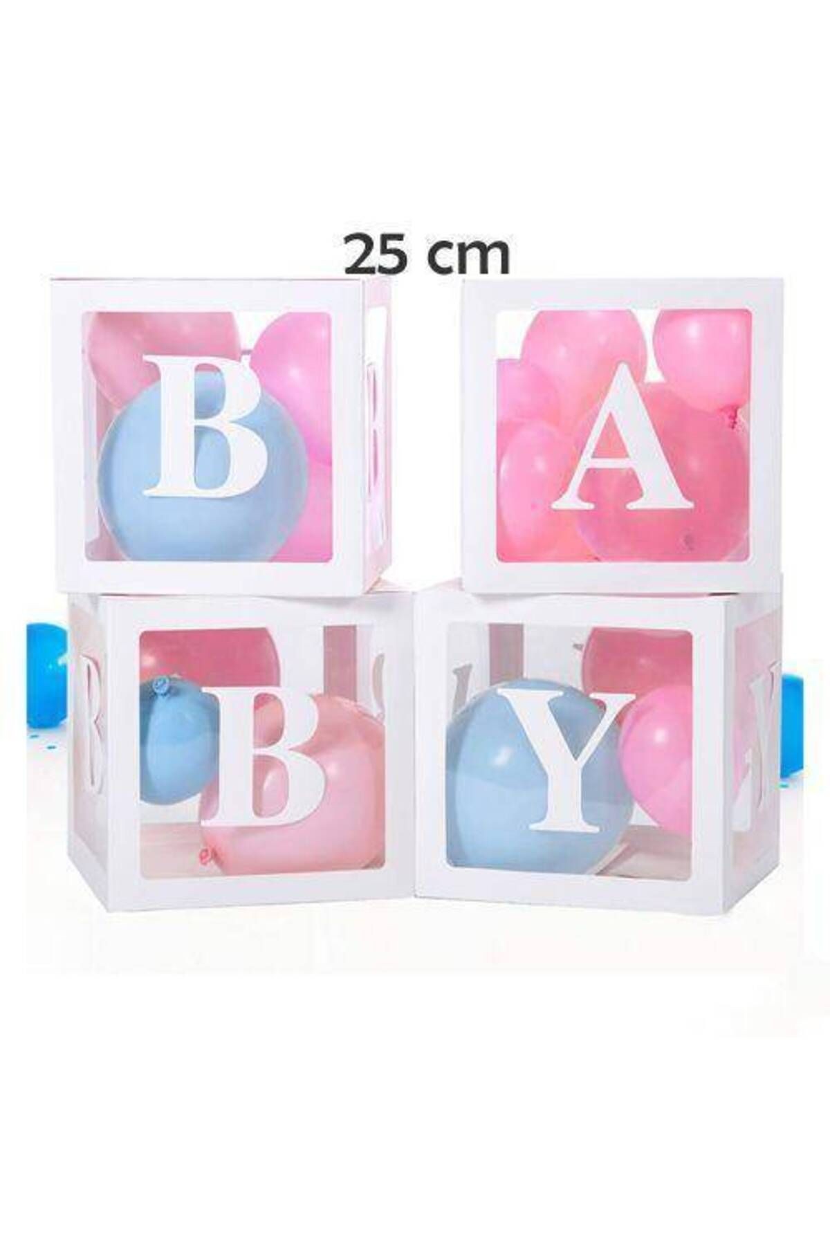 Baby Yazılı Şeffaf Kutu Harf Beyaz 25 Cm